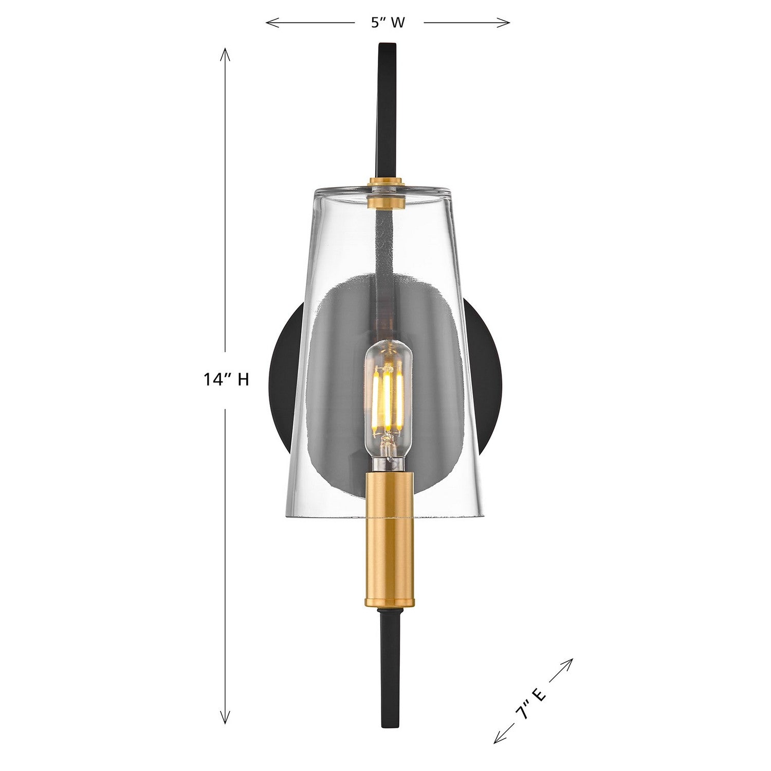 Savoy House - 9-7167-1-143 - One Light Wall Sconce - Hanley - Matte Black and Warm Brass