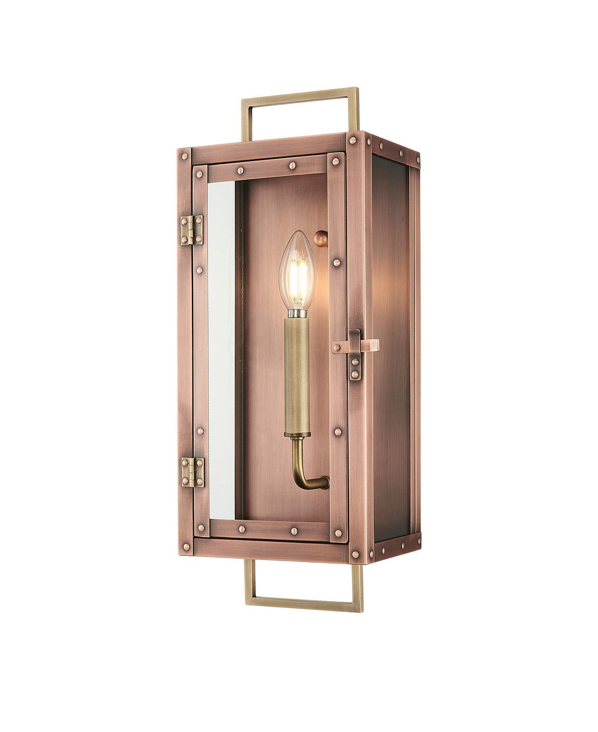 Acclaim Lighting - 1010CP - One Light Wall Lantern - Spencer - Antique Copper with Brass