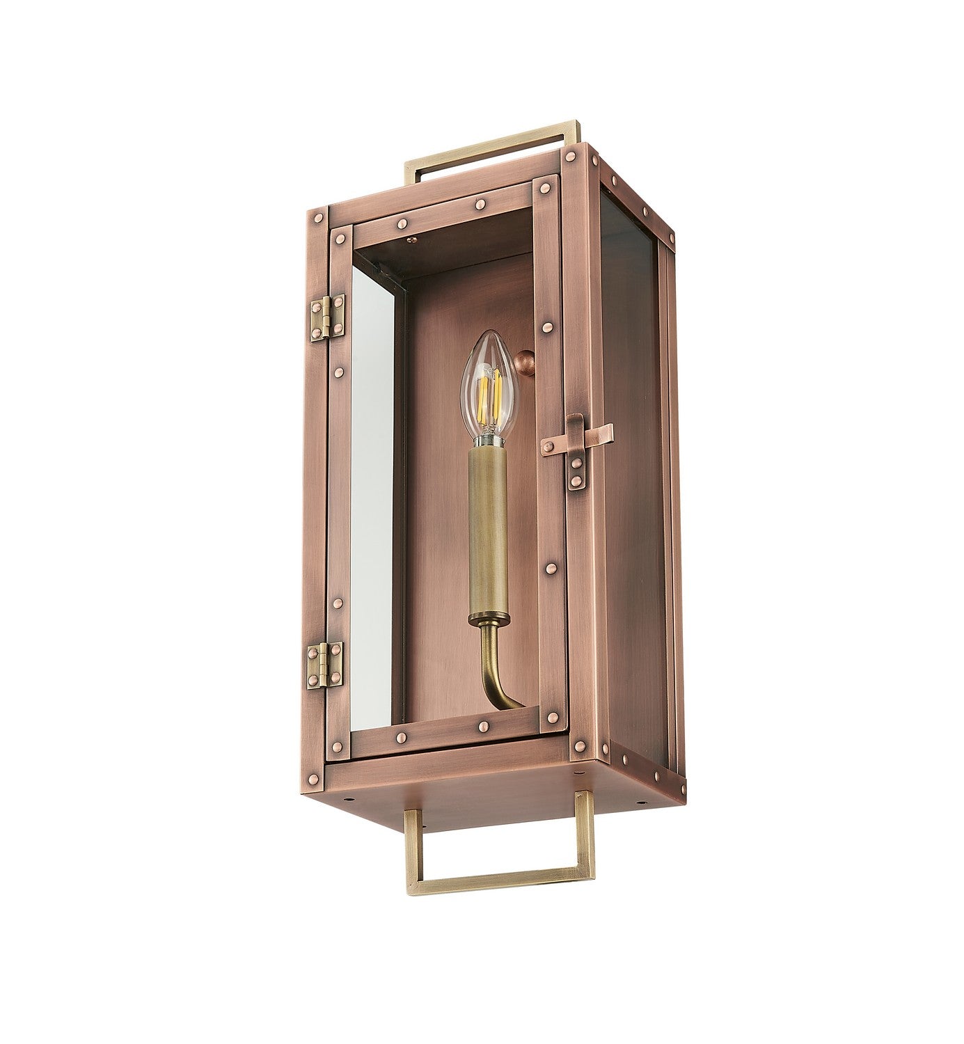 Acclaim Lighting - 1010CP - One Light Wall Lantern - Spencer - Antique Copper with Brass