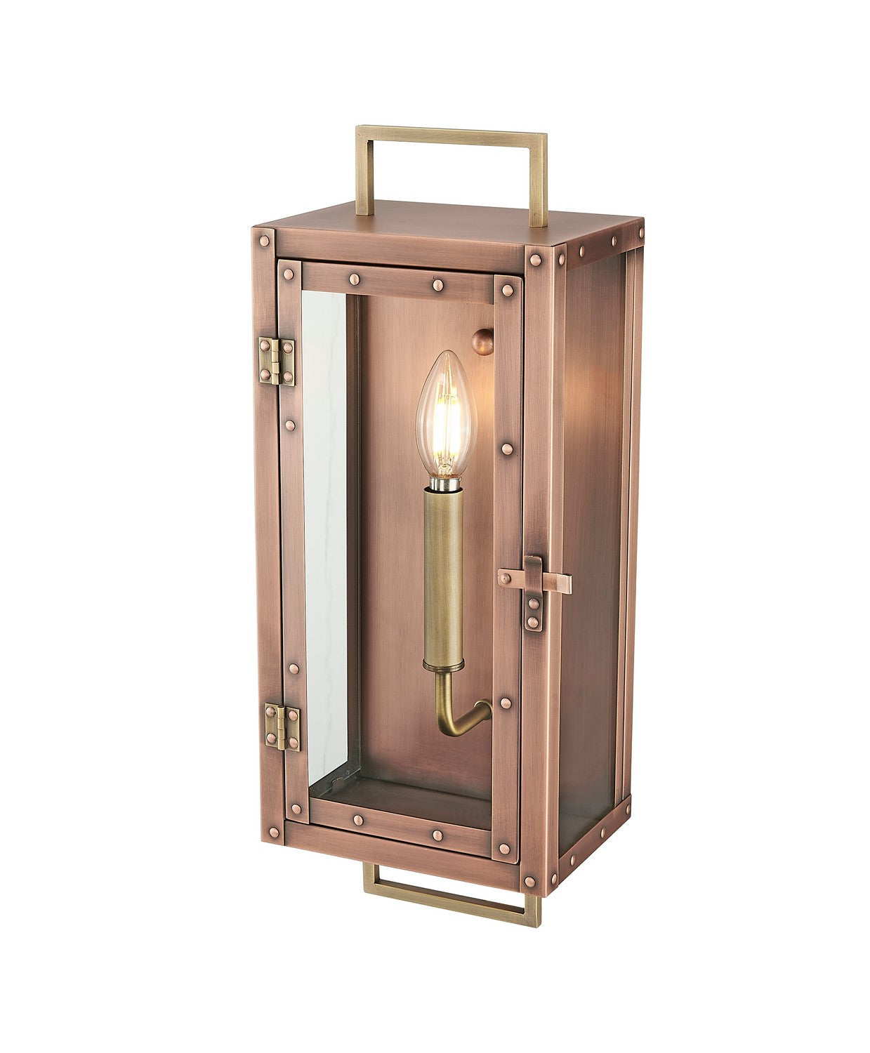 Acclaim Lighting - 1010CP - One Light Wall Lantern - Spencer - Antique Copper with Brass