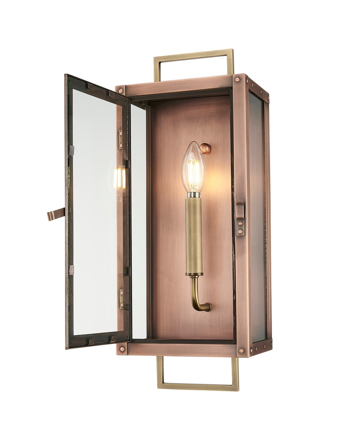 Acclaim Lighting - 1010CP - One Light Wall Lantern - Spencer - Antique Copper with Brass
