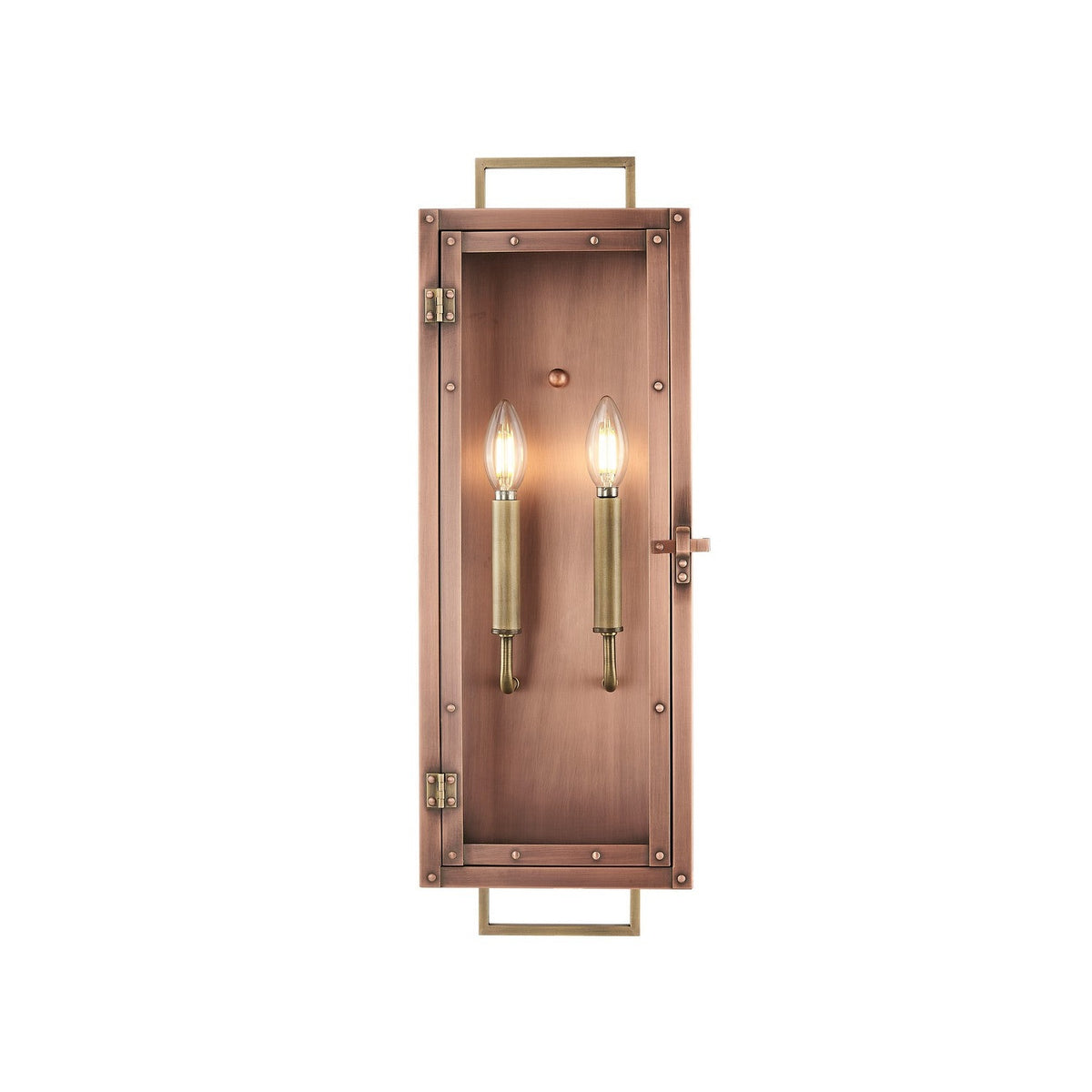 Acclaim Lighting - 1011CP - Two Light Wall Lantern - Spencer - Antique Copper with Brass