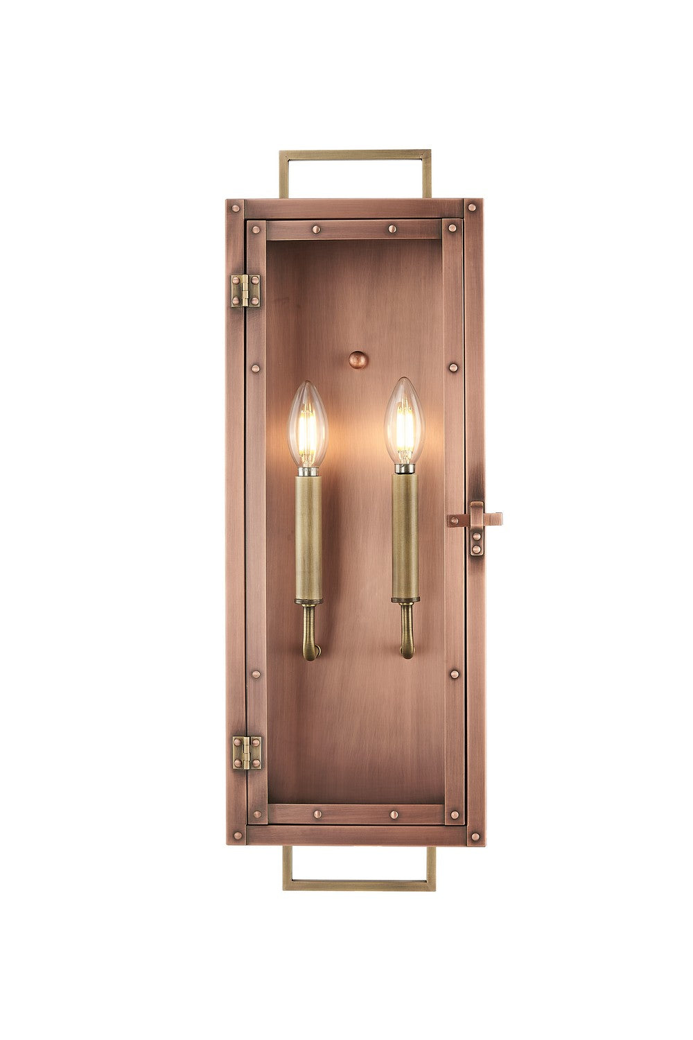 Acclaim Lighting - 1011CP - Two Light Wall Lantern - Spencer - Antique Copper with Brass
