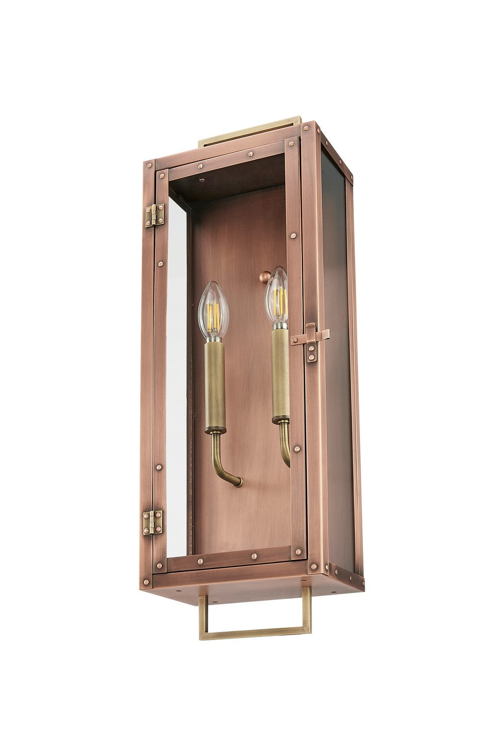 Acclaim Lighting - 1011CP - Two Light Wall Lantern - Spencer - Antique Copper with Brass