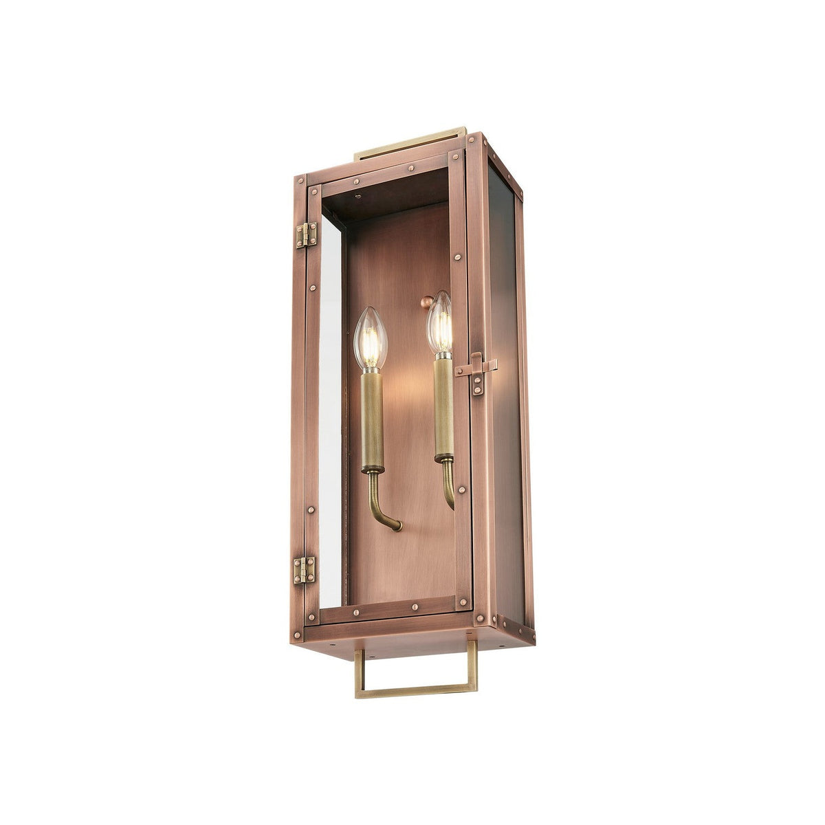 Acclaim Lighting - 1011CP - Two Light Wall Lantern - Spencer - Antique Copper with Brass