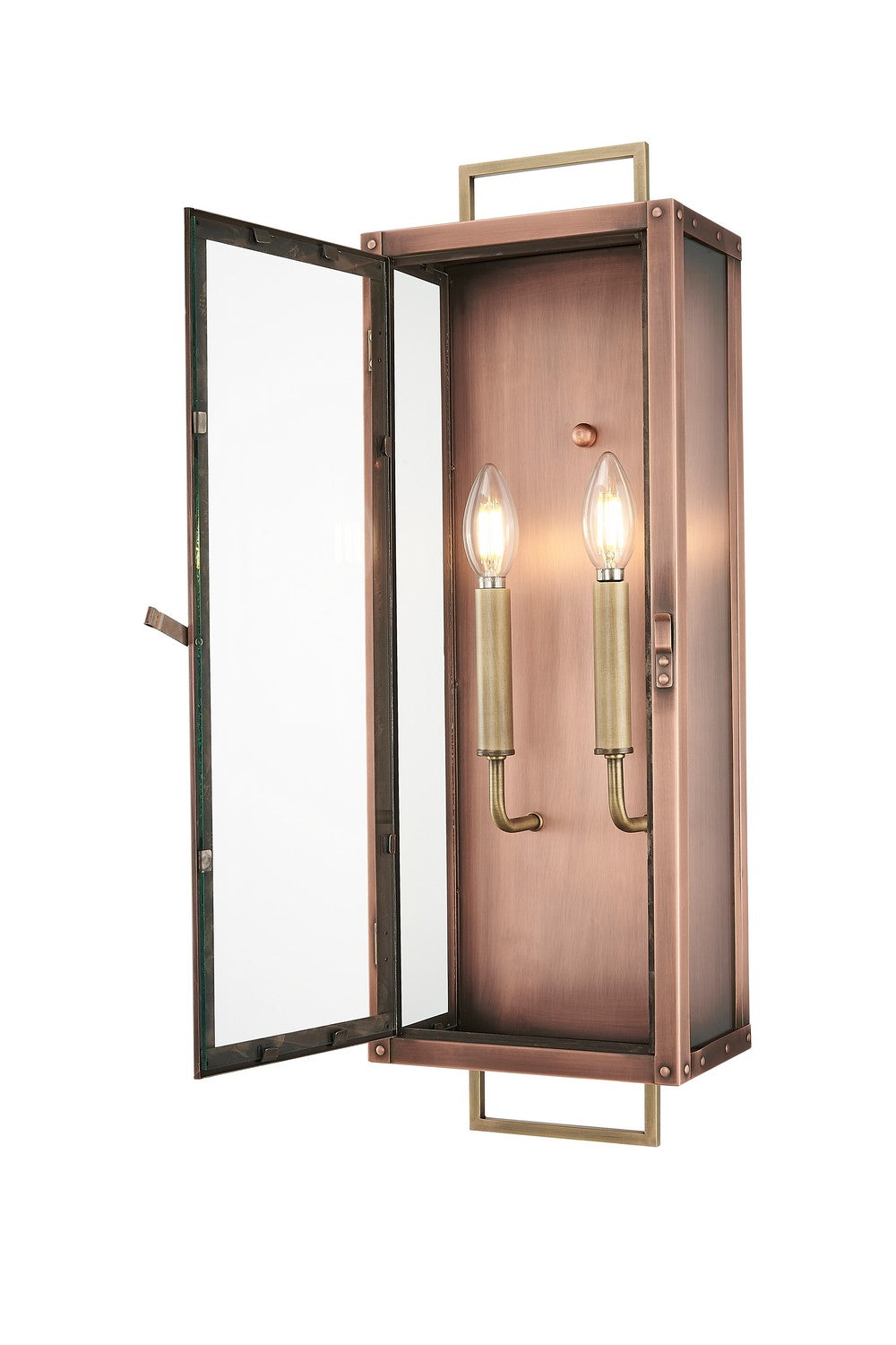 Acclaim Lighting - 1011CP - Two Light Wall Lantern - Spencer - Antique Copper with Brass
