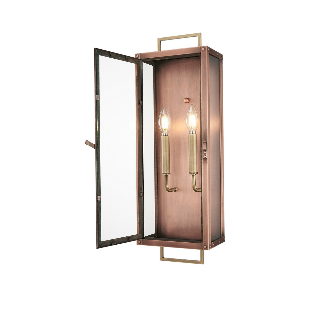 Acclaim Lighting - 1011CP - Two Light Wall Lantern - Spencer - Antique Copper with Brass
