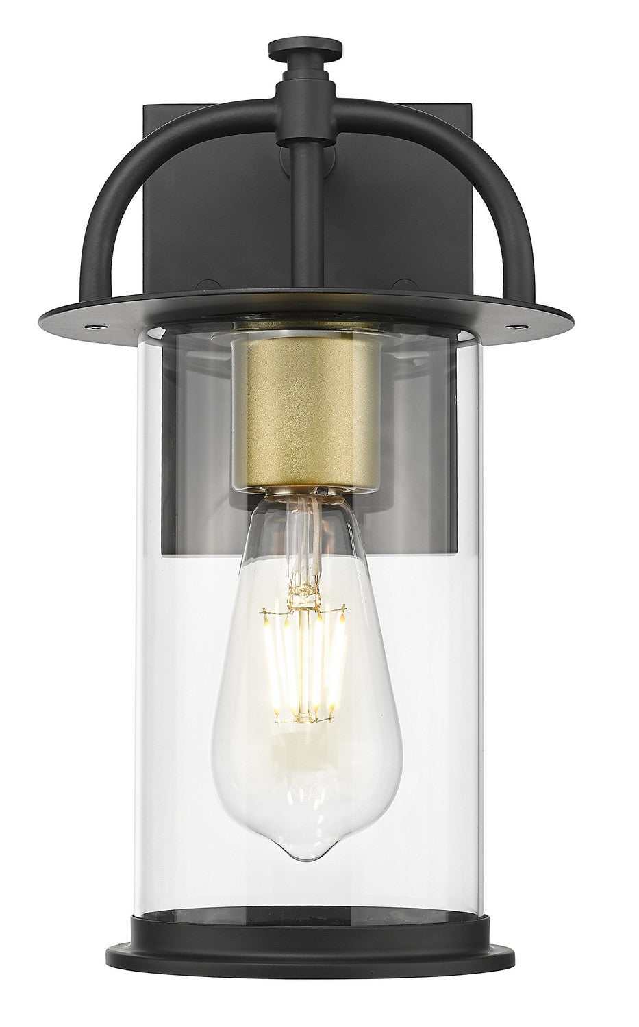 Acclaim Lighting - 1023BK - One Light Wall Lantern - Stockwell - Matt Black and Brass