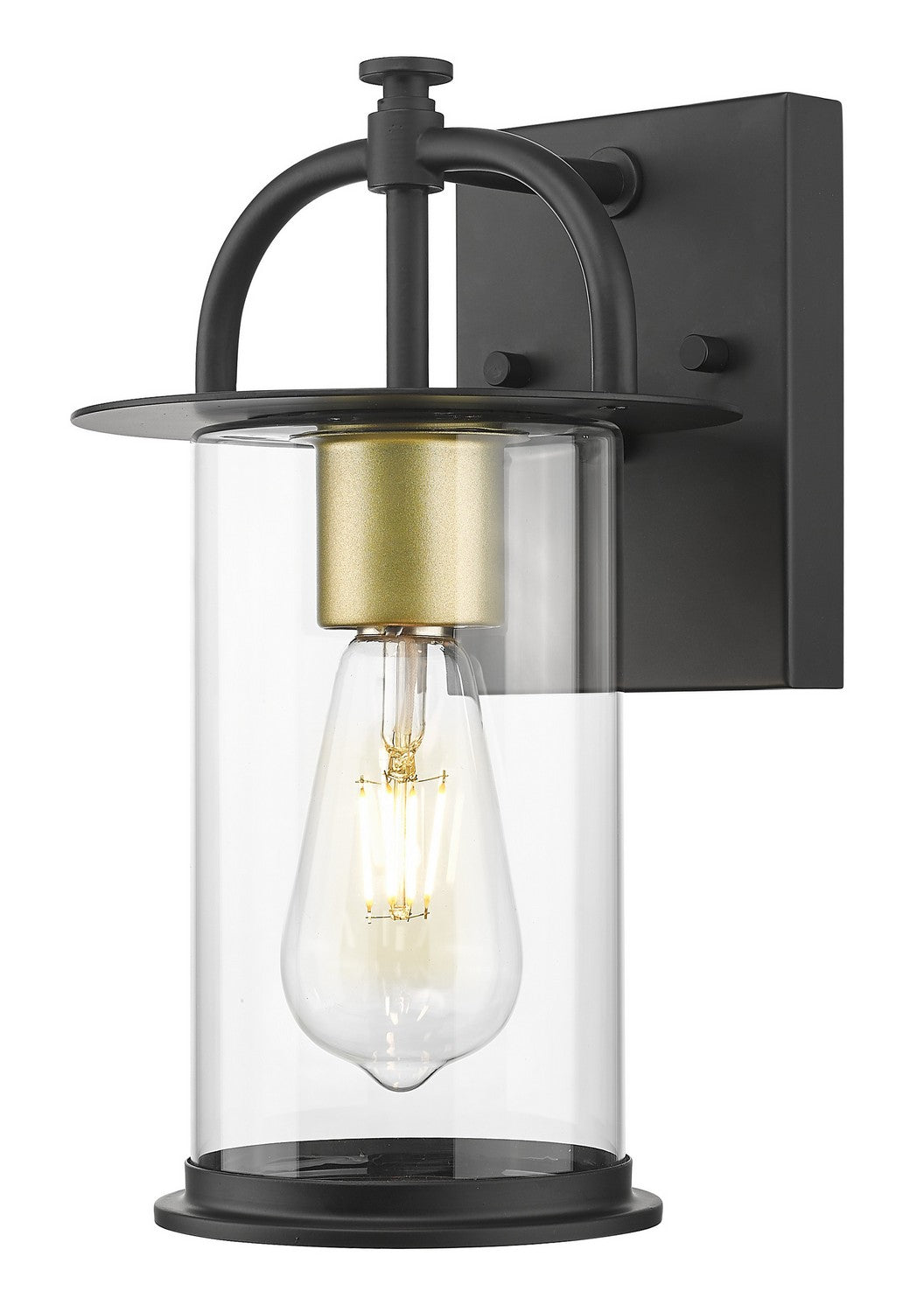 Acclaim Lighting - 1023BK - One Light Wall Lantern - Stockwell - Matt Black and Brass