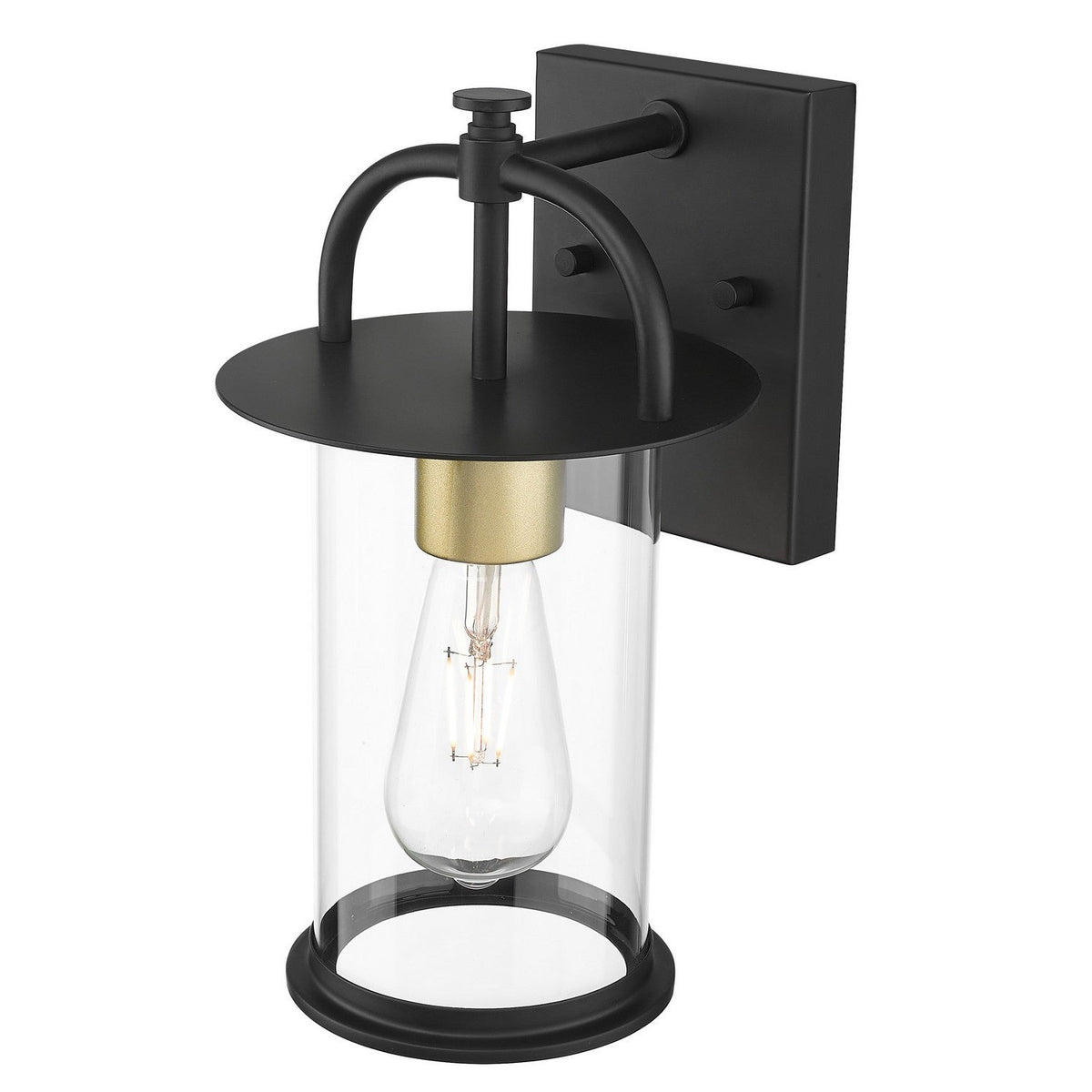 Acclaim Lighting - 1023BK - One Light Wall Lantern - Stockwell - Matt Black and Brass