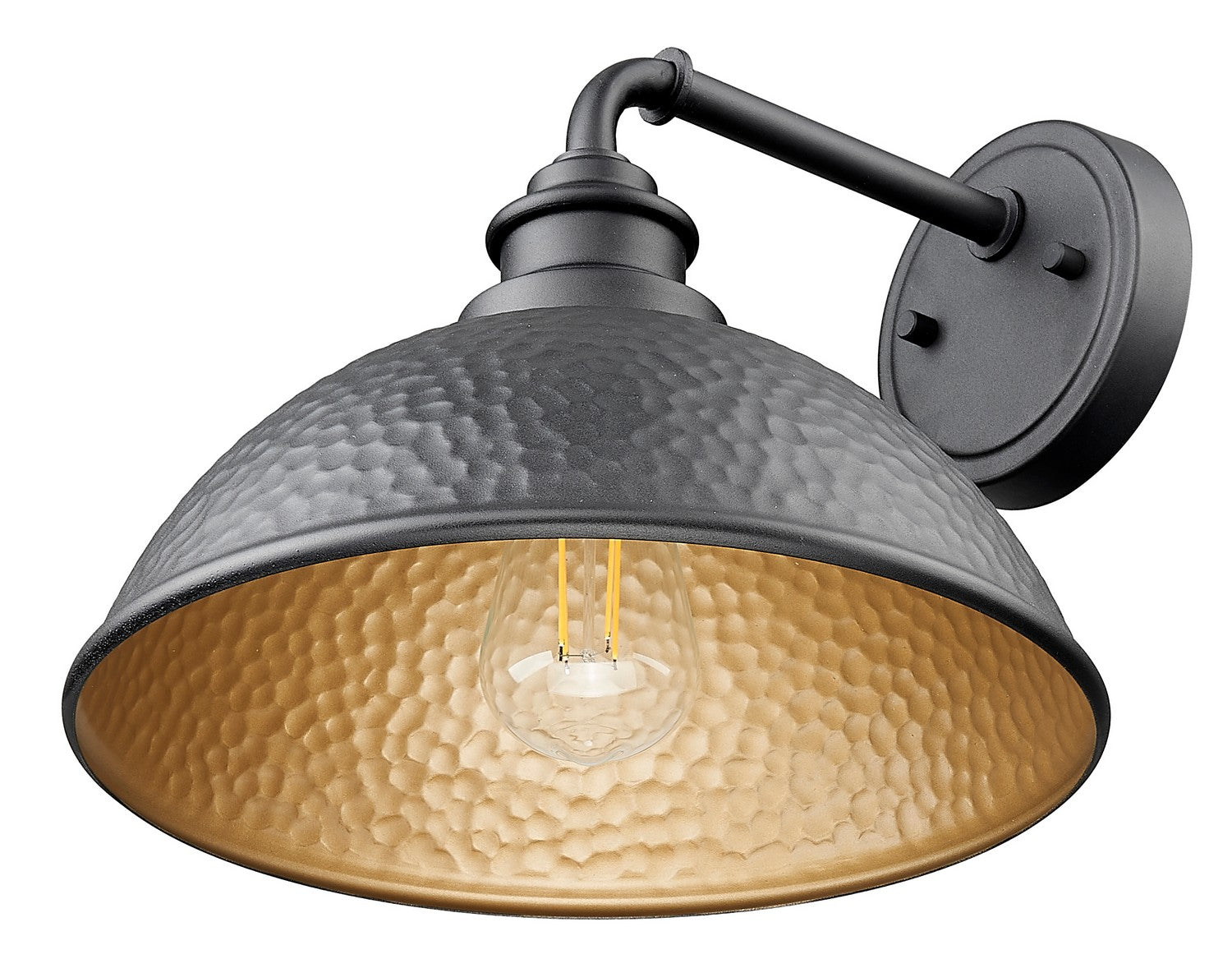 Acclaim Lighting - 1031BK - One Light Wall Lantern - Hammond - Hammered Black with Matte Gold