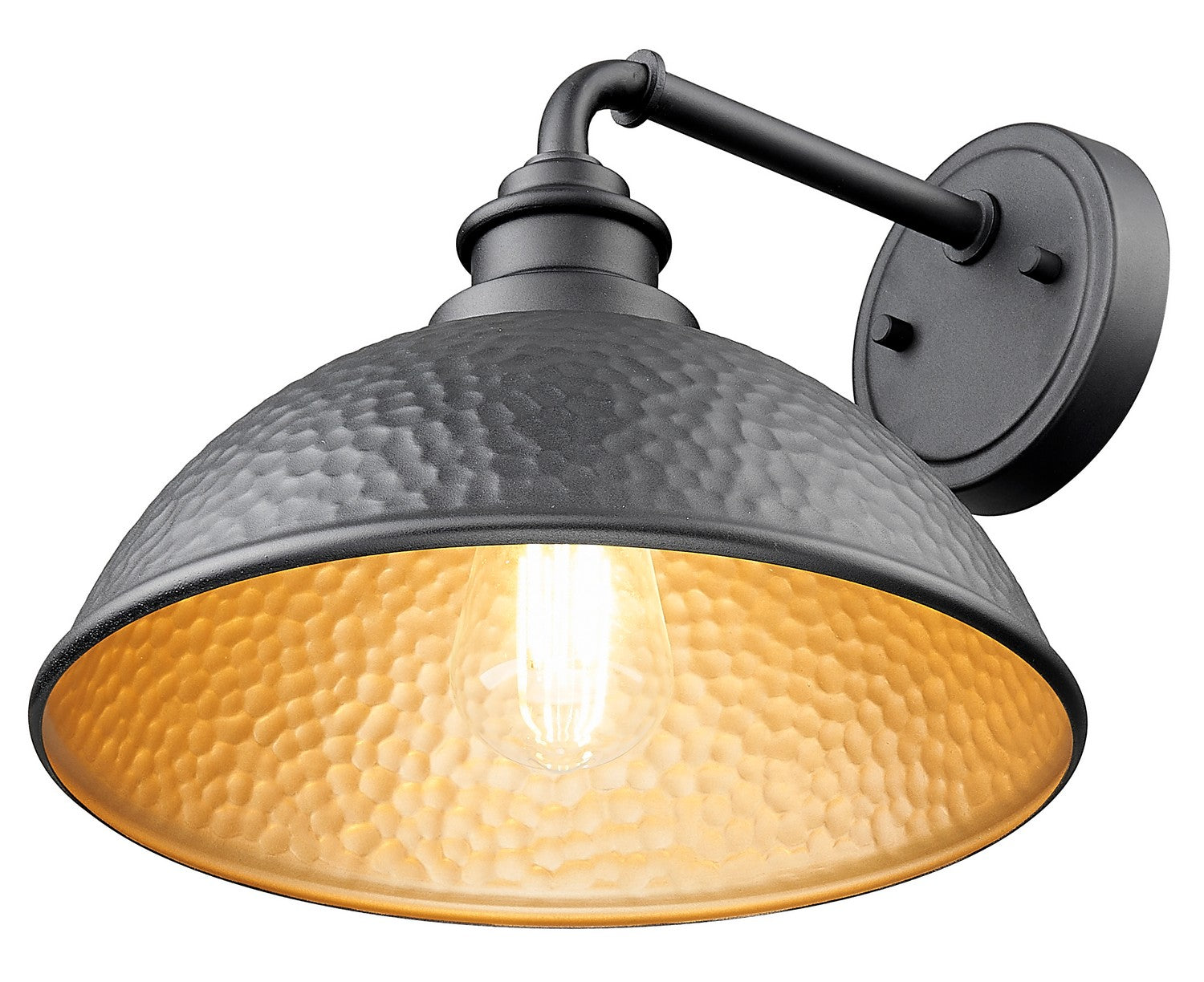 Acclaim Lighting - 1031BK - One Light Wall Lantern - Hammond - Hammered Black with Matte Gold