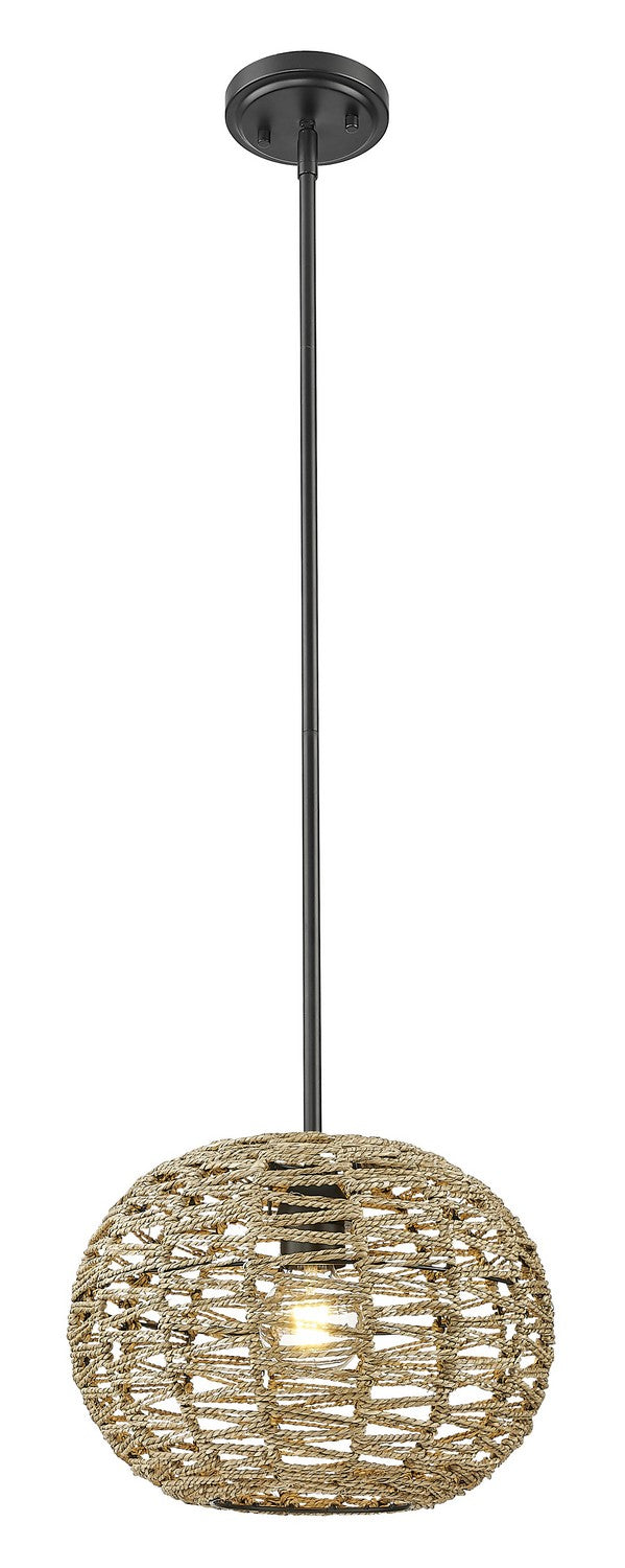 Acclaim Lighting - IN20005BK - One Light Pendant - Berkshire - Black Metal with Natural Seagrass