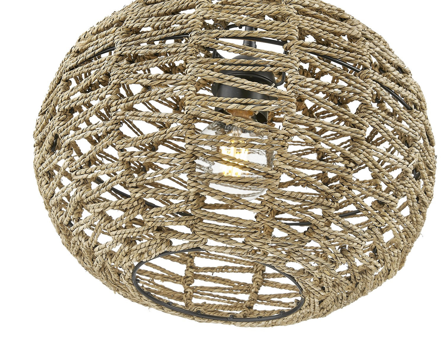 Acclaim Lighting - IN20005BK - One Light Pendant - Berkshire - Black Metal with Natural Seagrass