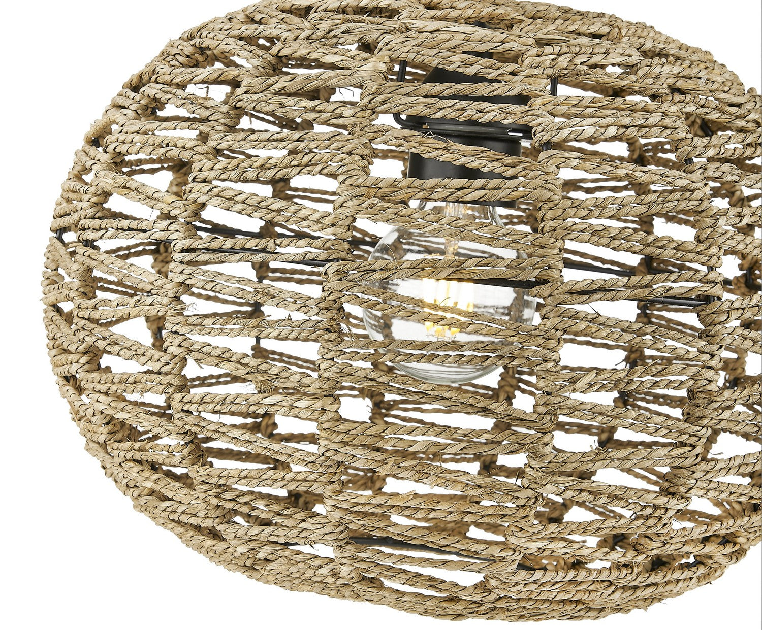 Acclaim Lighting - IN20005BK - One Light Pendant - Berkshire - Black Metal with Natural Seagrass