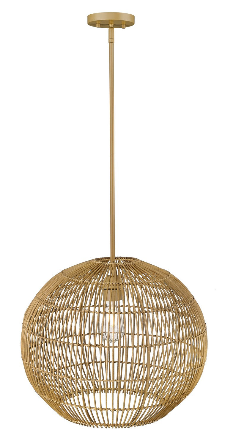 Acclaim Lighting - IN20006WK - One Light Pendant - Berkshire - Tan Metal with Camel Rattan