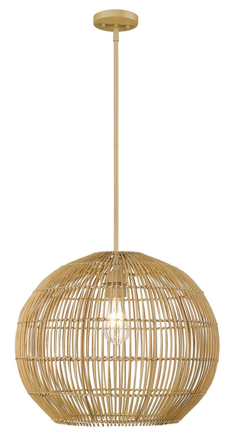 Acclaim Lighting - IN20006WK - One Light Pendant - Berkshire - Tan Metal with Camel Rattan