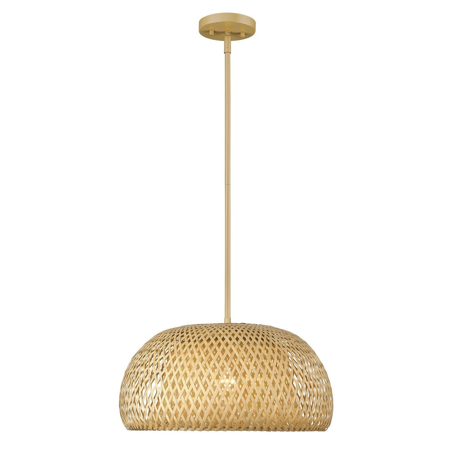Acclaim Lighting - IN20007WK - One Light Pendant - Berkshire - Tan Metal with Natural Bamboo