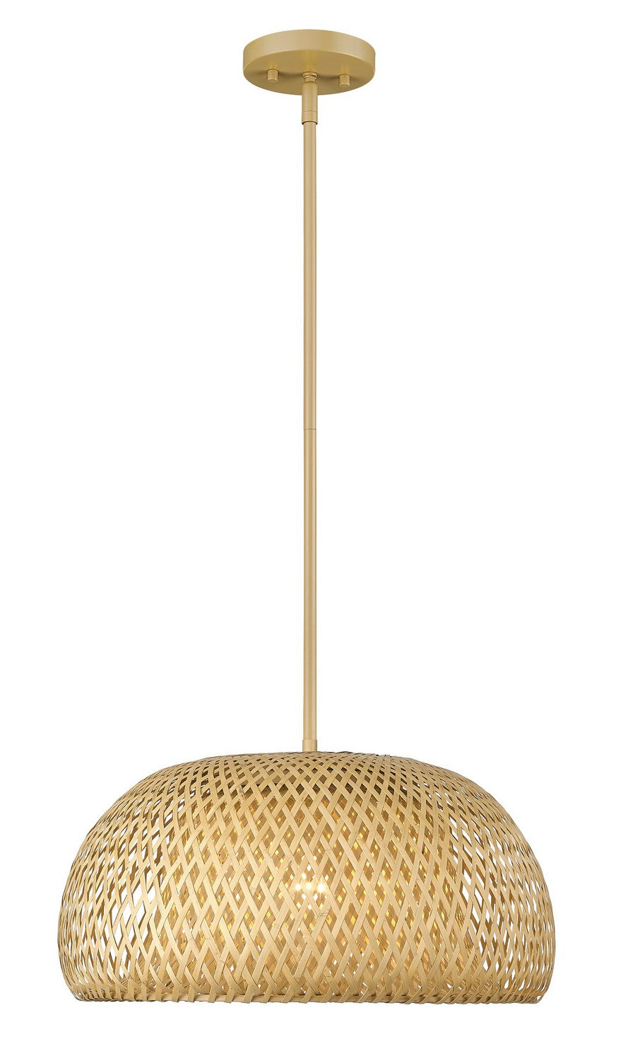 Acclaim Lighting - IN20007WK - One Light Pendant - Berkshire - Tan Metal with Natural Bamboo