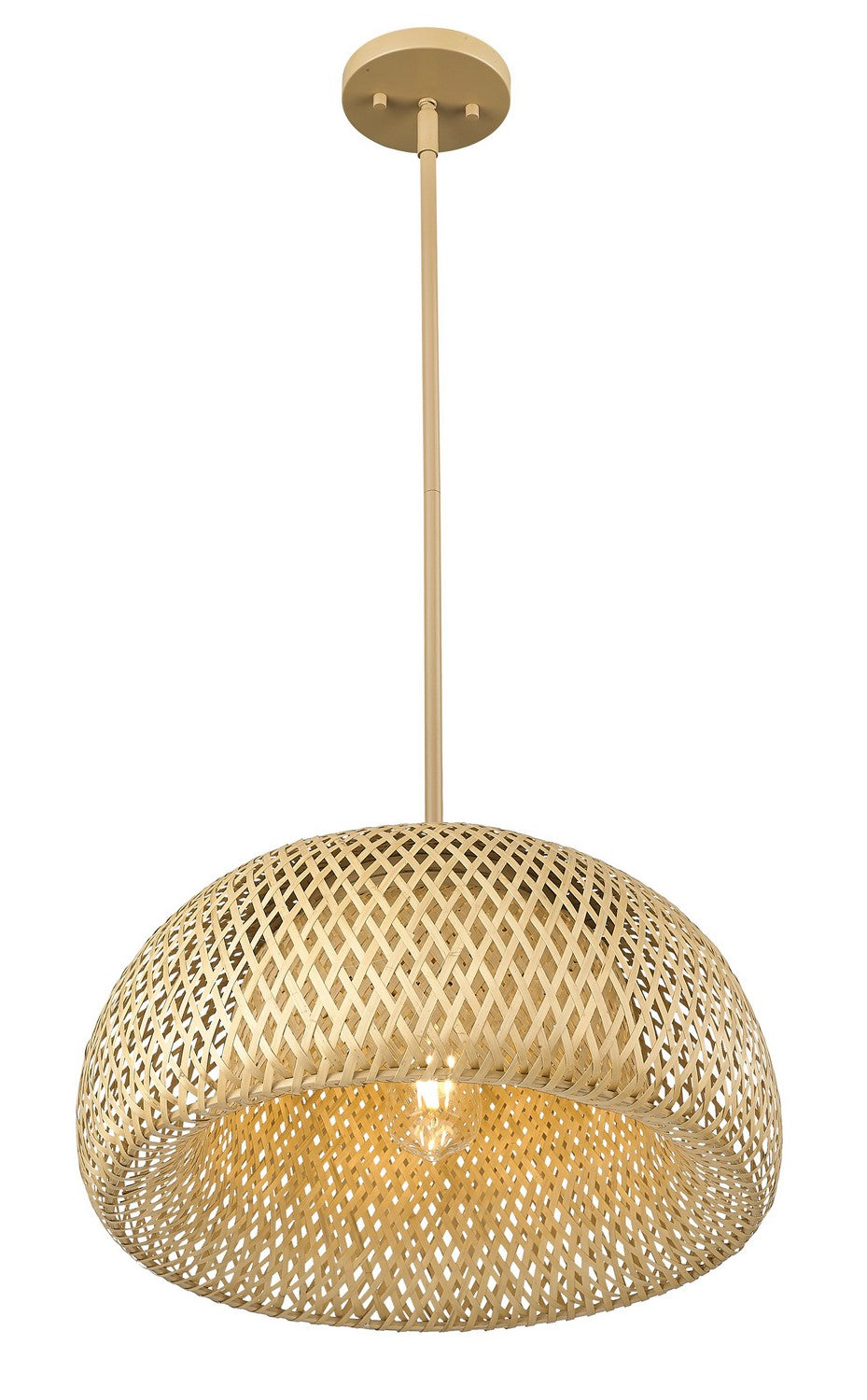 Acclaim Lighting - IN20007WK - One Light Pendant - Berkshire - Tan Metal with Natural Bamboo
