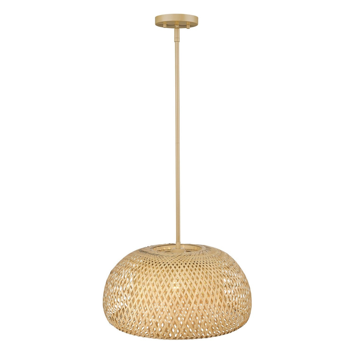 Acclaim Lighting - IN20007WK - One Light Pendant - Berkshire - Tan Metal with Natural Bamboo