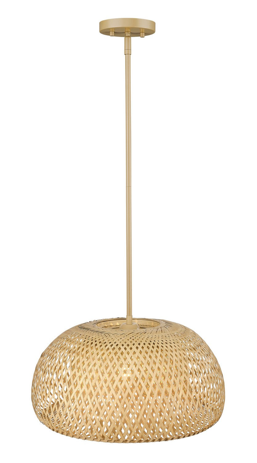 Acclaim Lighting - IN20007WK - One Light Pendant - Berkshire - Tan Metal with Natural Bamboo