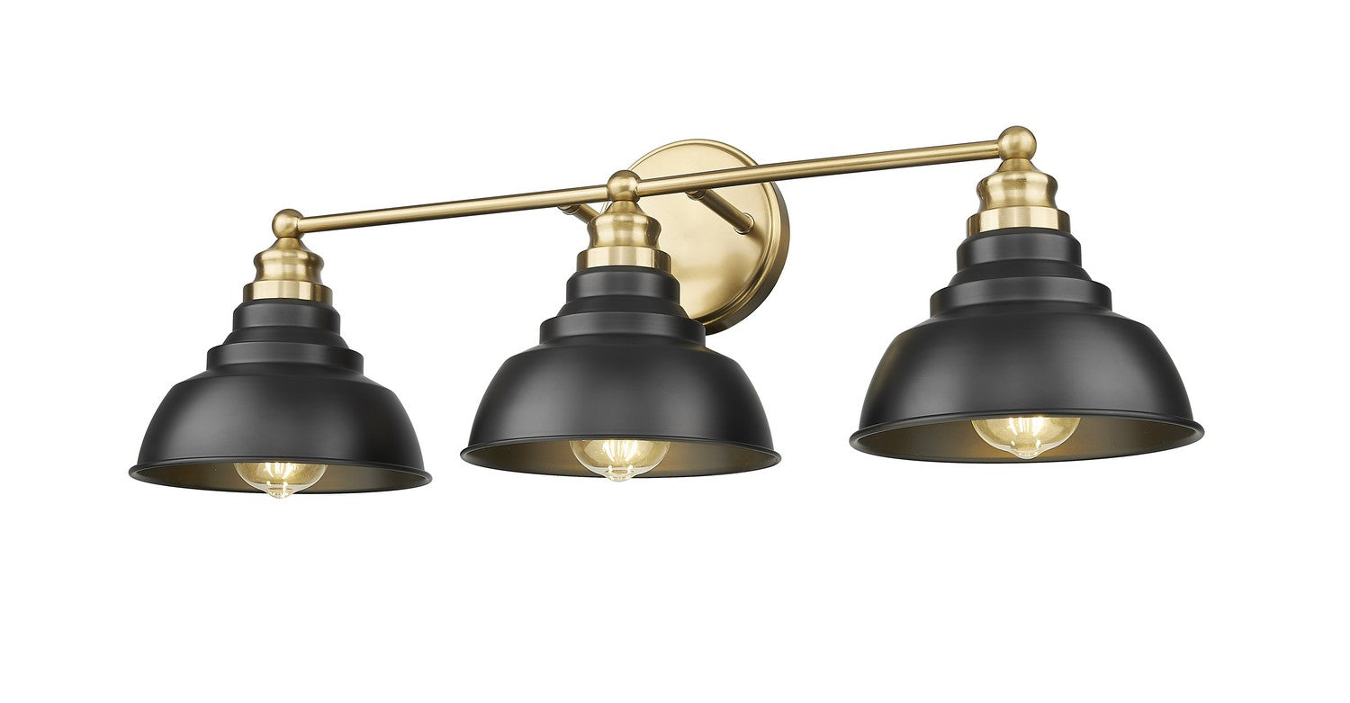 Acclaim Lighting - IN40028BK - Three Light Vanity - Bishop - Matte Black and Brass