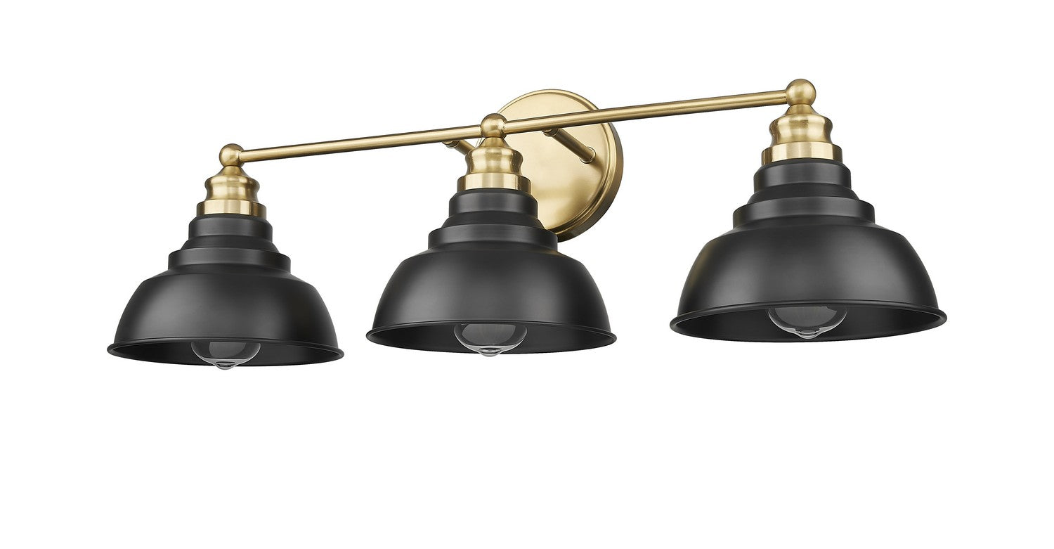 Acclaim Lighting - IN40028BK - Three Light Vanity - Bishop - Matte Black and Brass