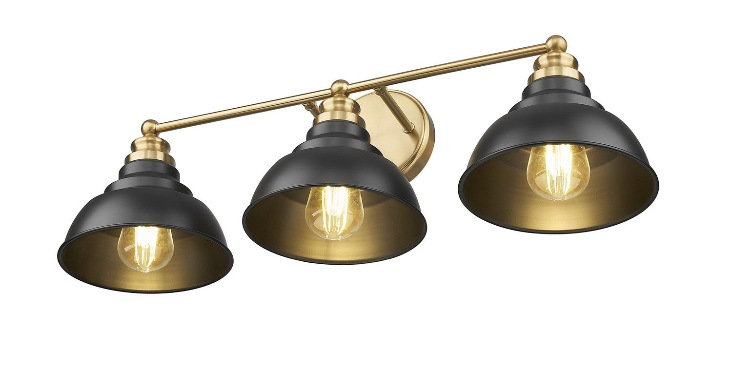 Acclaim Lighting - IN40028BK - Three Light Vanity - Bishop - Matte Black and Brass