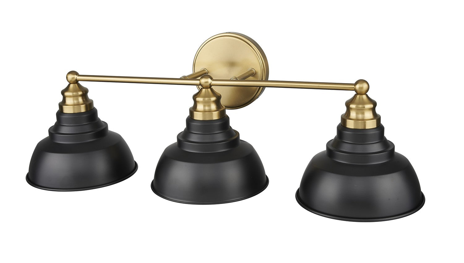 Acclaim Lighting - IN40028BK - Three Light Vanity - Bishop - Matte Black and Brass