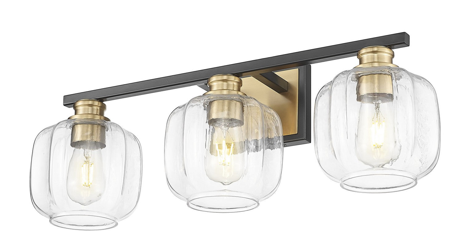 Acclaim Lighting - IN40032BK - Three Light Vanity - Oxley - Matte Black and Brass