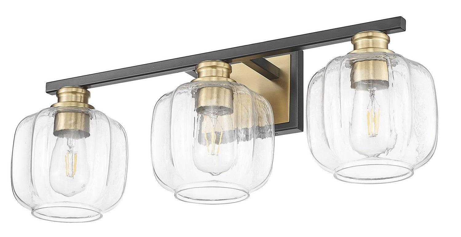 Acclaim Lighting - IN40032BK - Three Light Vanity - Oxley - Matte Black and Brass