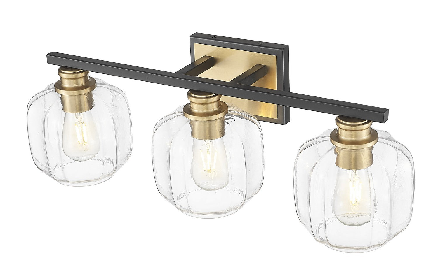 Acclaim Lighting - IN40032BK - Three Light Vanity - Oxley - Matte Black and Brass
