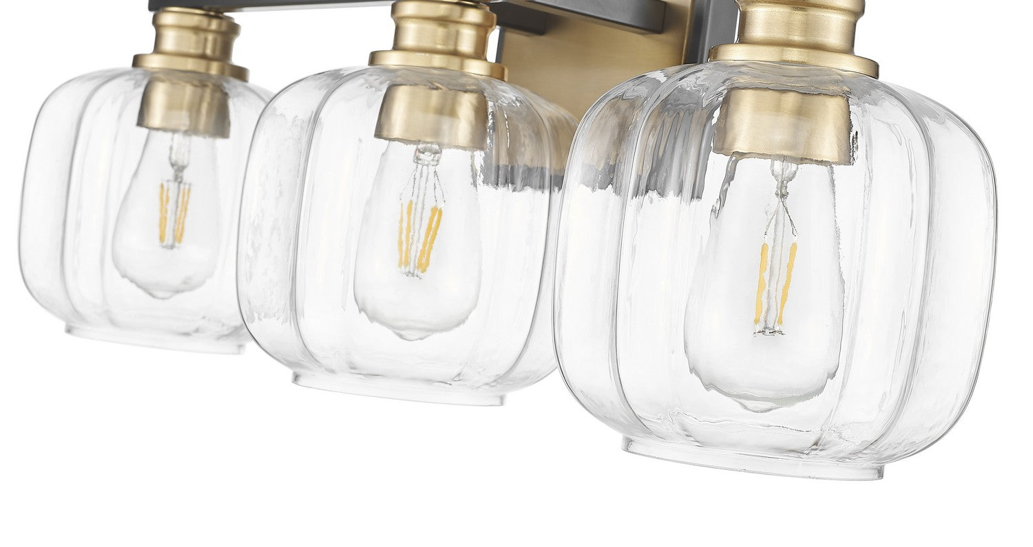 Acclaim Lighting - IN40032BK - Three Light Vanity - Oxley - Matte Black and Brass