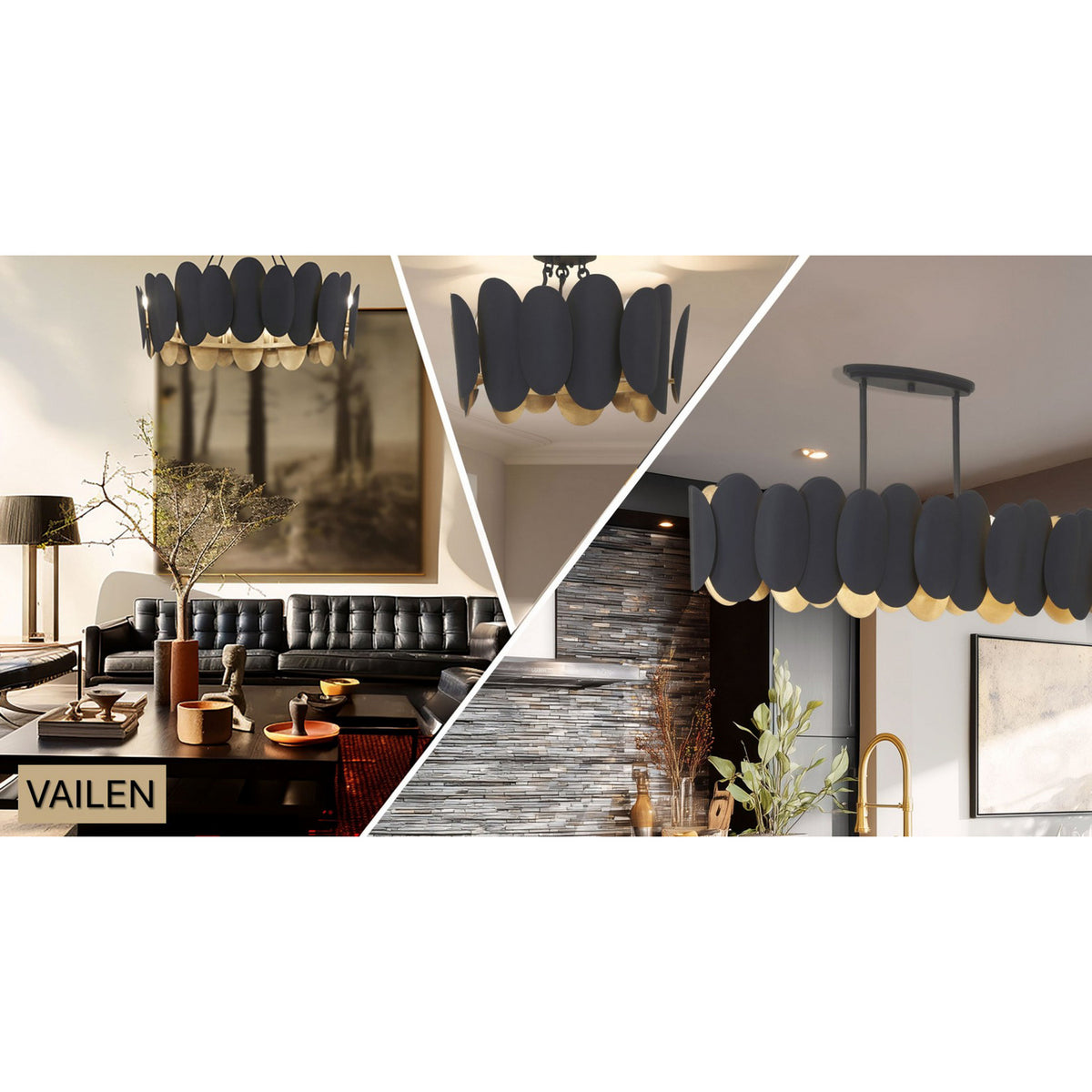 Minka-Lavery - 1419-897 - Ten Light Island Pendant - Vailen - Dark Matte Black
