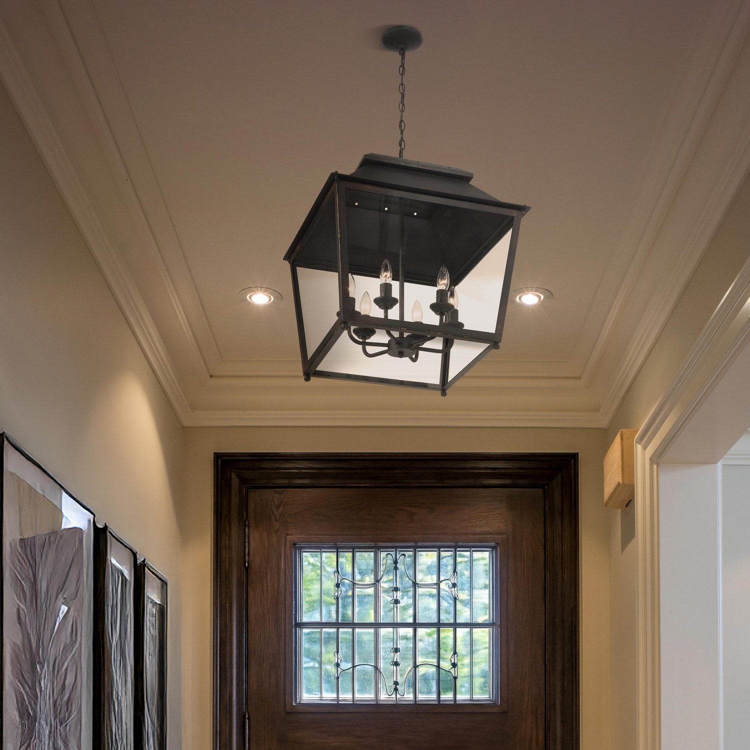 Golden - 0804-6P ABI - Six Light Pendant - Abingdon - Antique Black Iron