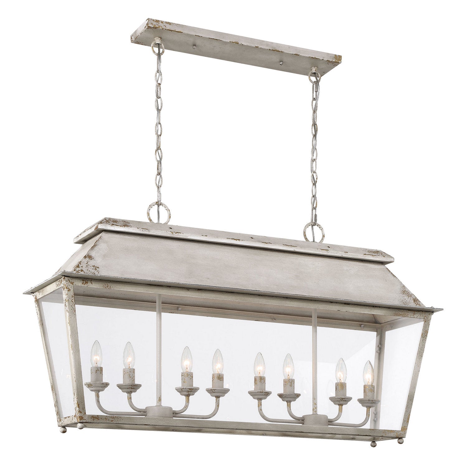Golden - 0804-LP AI - Eight Light Linear Pendant - Abingdon - Antique Ivory