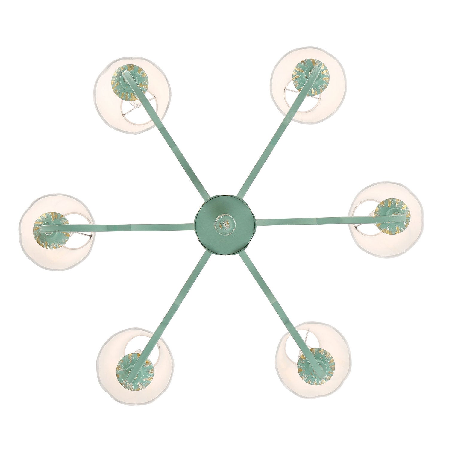 Golden - 7008-6 TEAL-WY - Six Light Chandelier - Cheshire - Antique Teal