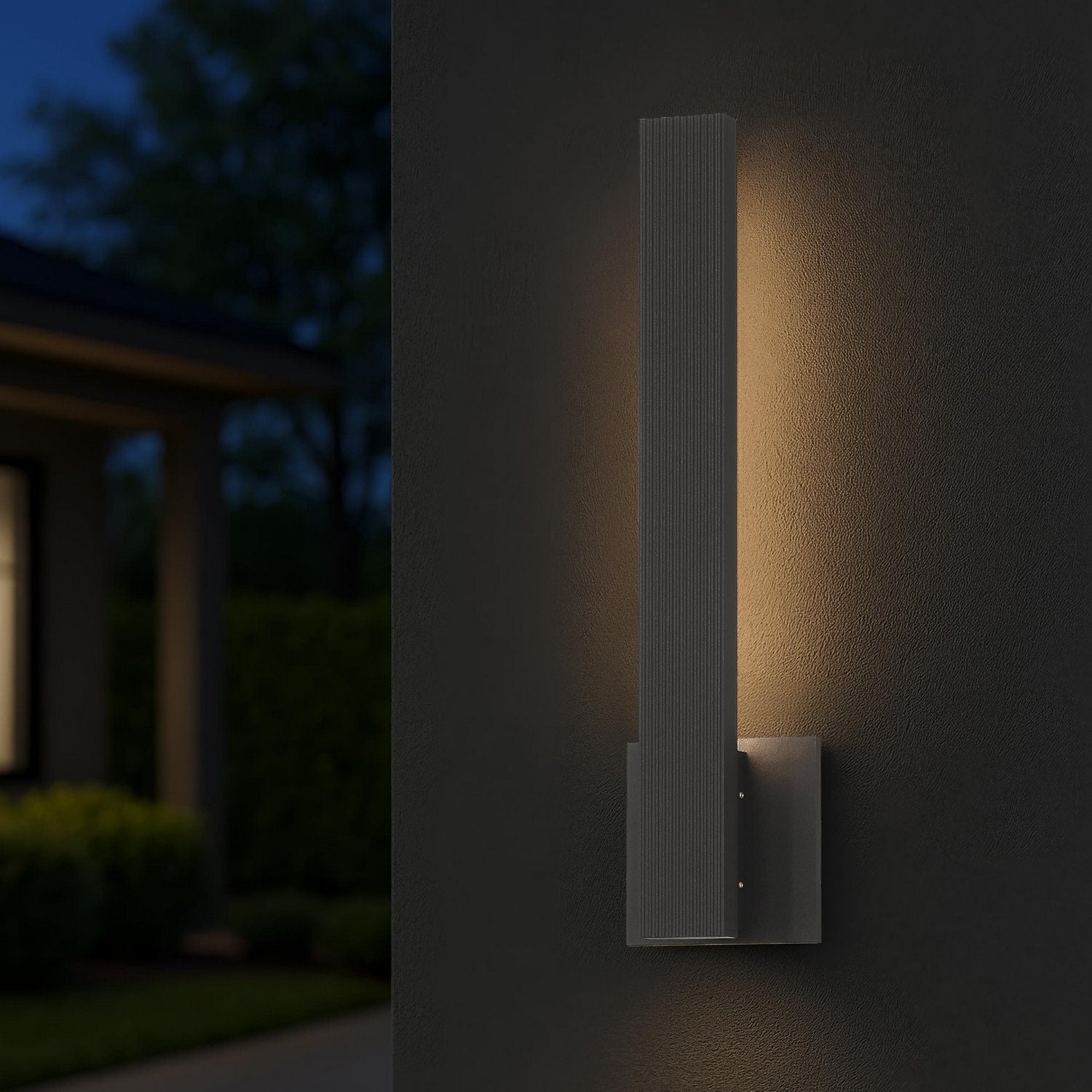 Golden - 8432-OWL18 TBK - LED Outdoor Wall Mount - Enso - Textured Black