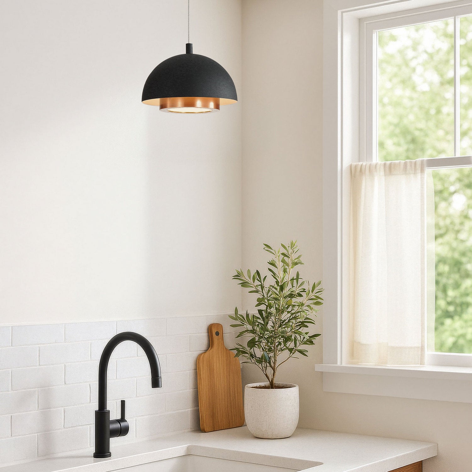 Golden - 3632-7 SNB-ACR - LED Pendant - Solsken - Sand Black