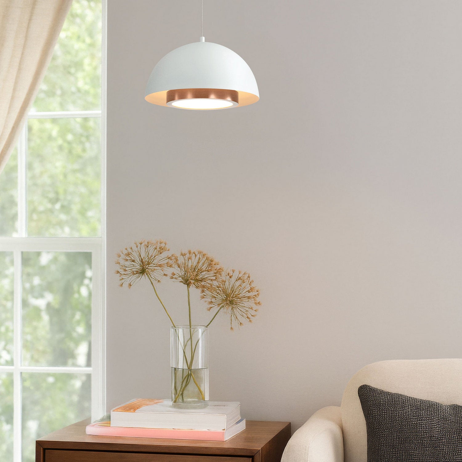 Golden - 3632-7 SNW-ACR - LED Pendant - Solsken - Sand White