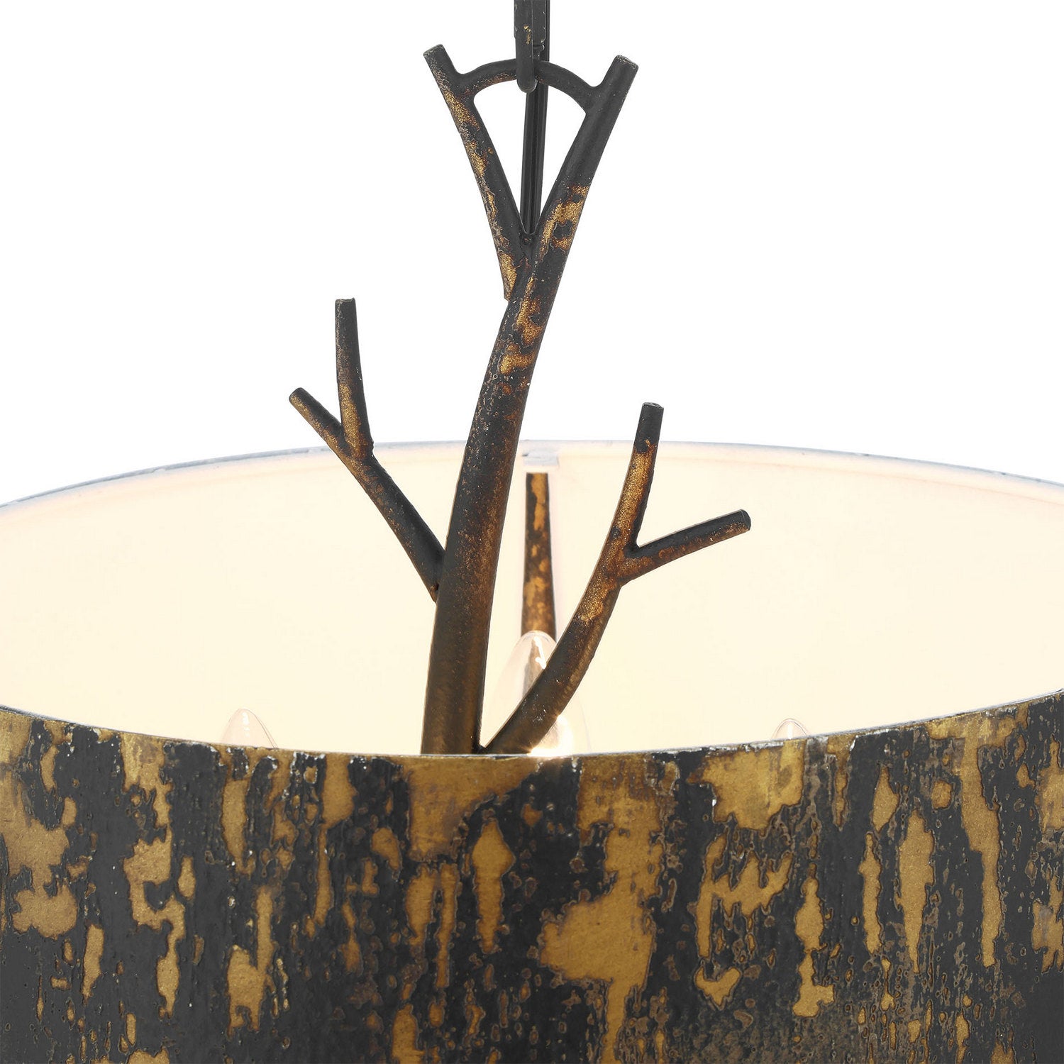 Golden - 4500-3P ABI - Three Light Pendant - Arboreal - Antique Black Iron