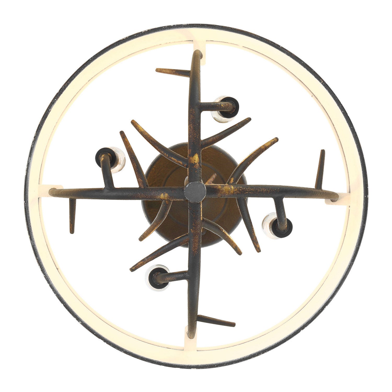 Golden - 4500-4SF ABI - Four Light Semi-Flush Mount - Arboreal - Antique Black Iron
