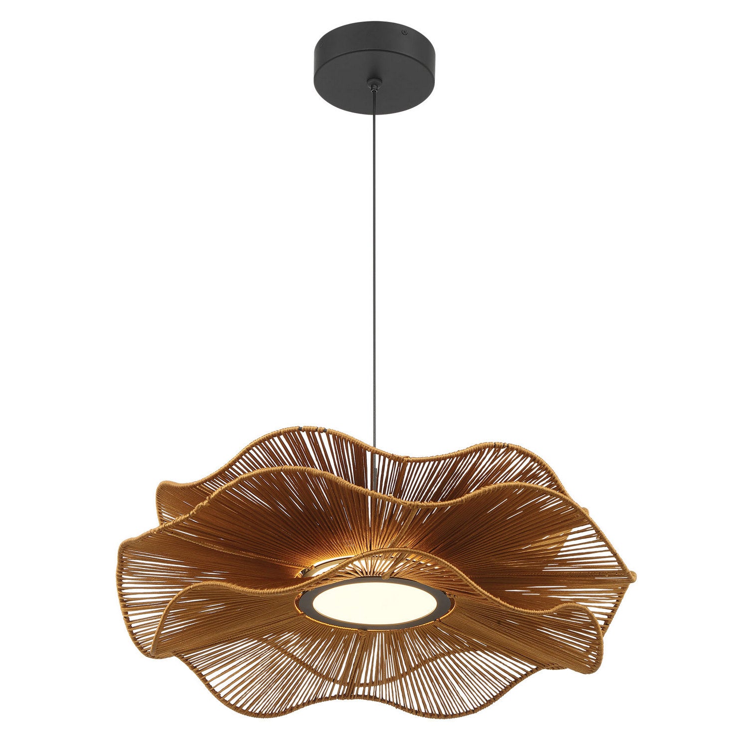 Golden - 6300-24 LAT - LED Pendant - Whisper - Latte Rope