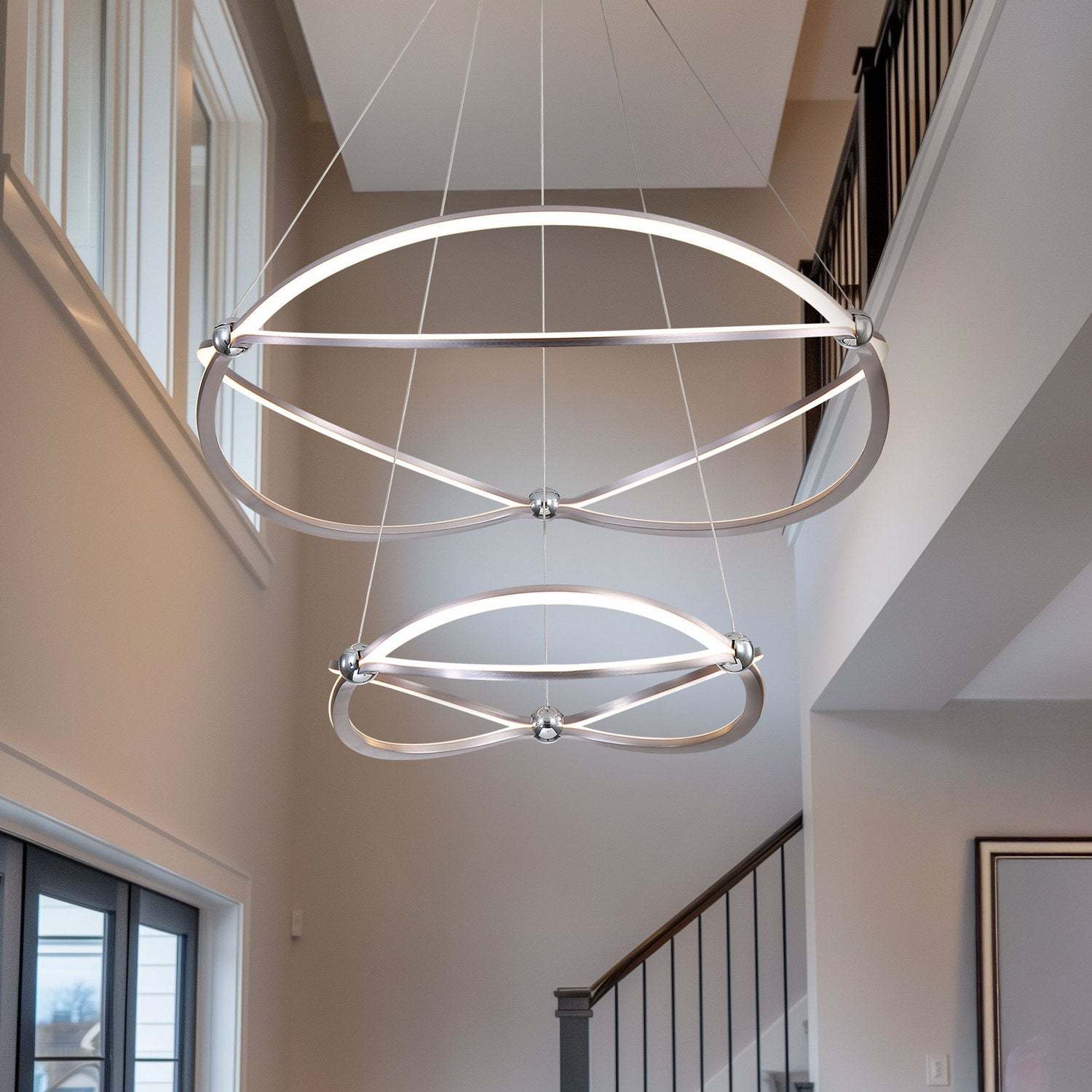 Golden - 7916-32-19 SNC - LED Chandelier - Spirale - Satin Nickel