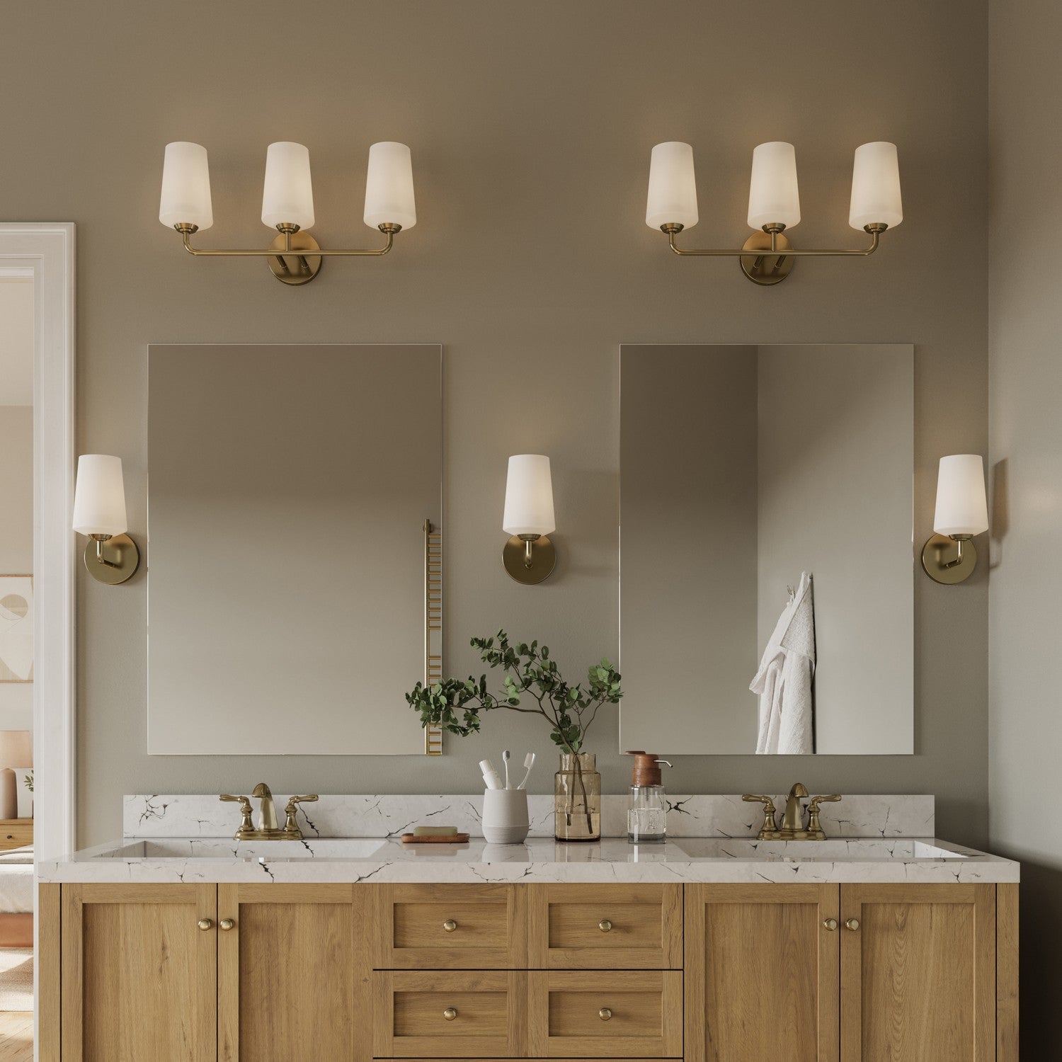 Progress Lighting - P300544-177 - Three Light Bath & Vanity - Celino - Champagne Bronze