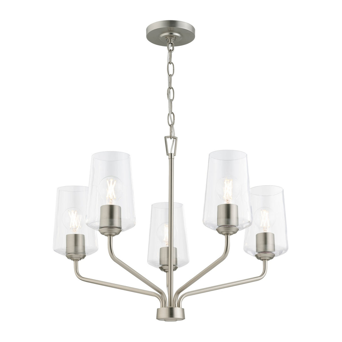 Progress Lighting - P400442-009 - Five Light Chandelier - Celino - Brushed Nickel