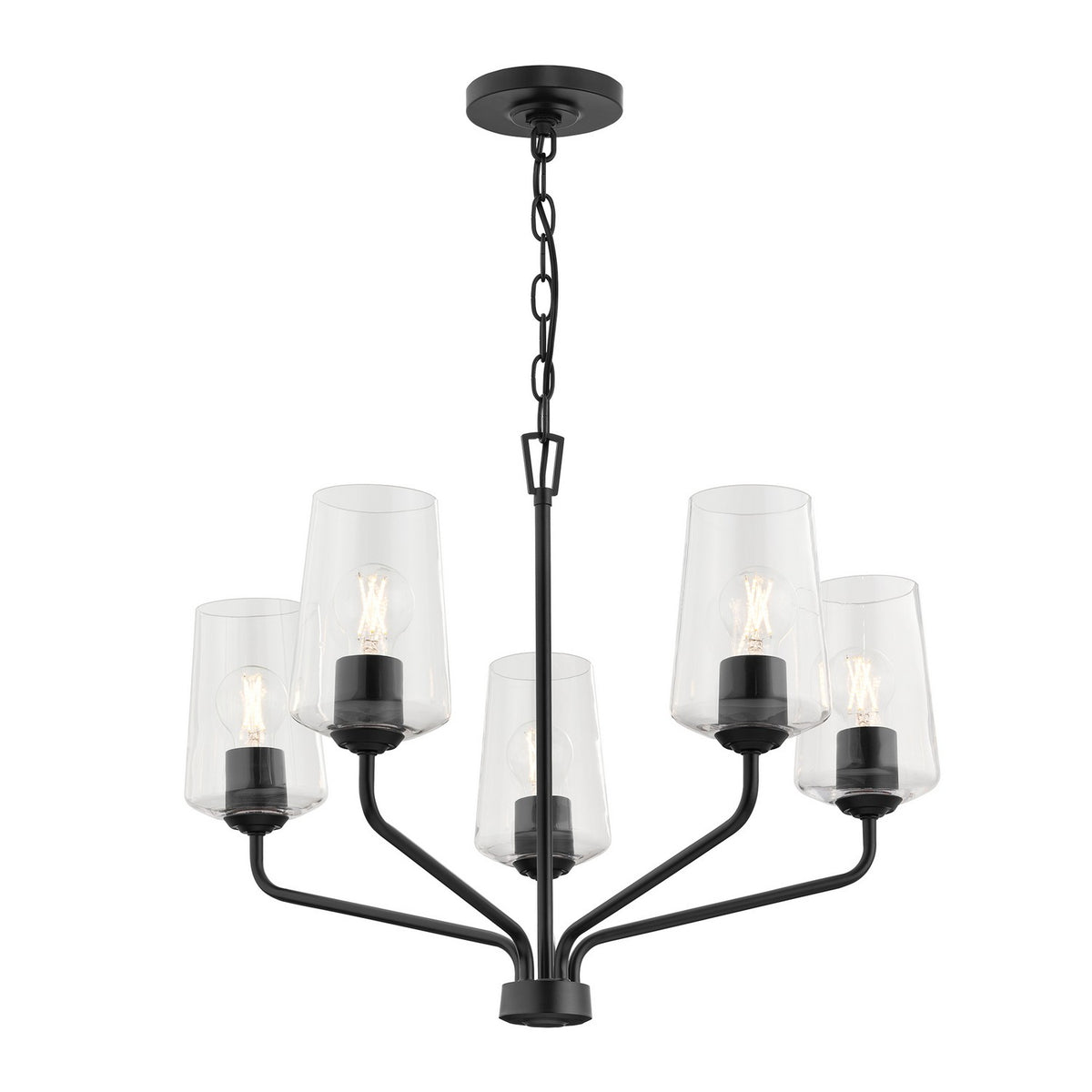 Progress Lighting - P400442-031 - Five Light Chandelier - Celino - Black