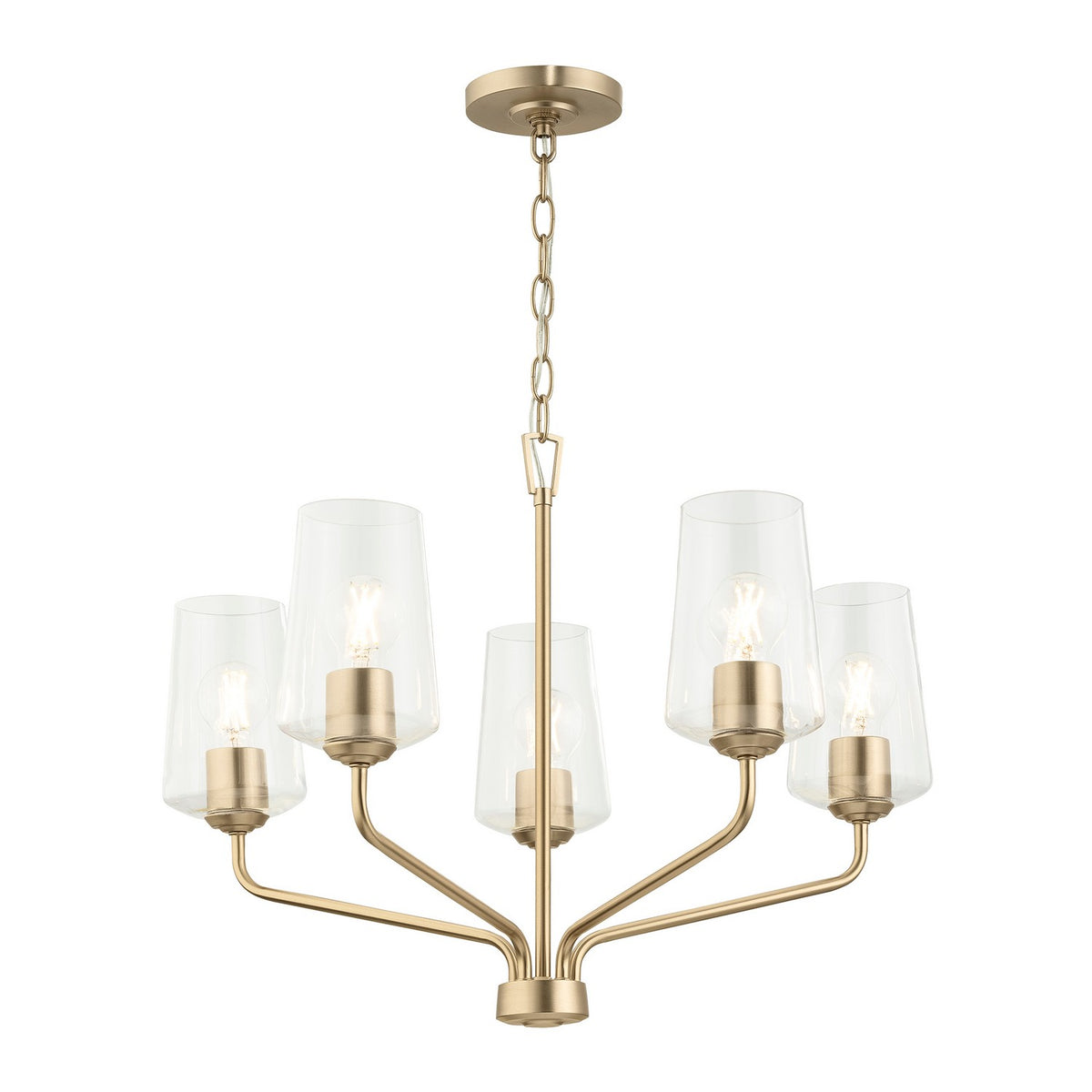 Progress Lighting - P400442-177 - Five Light Chandelier - Celino - Champagne Bronze