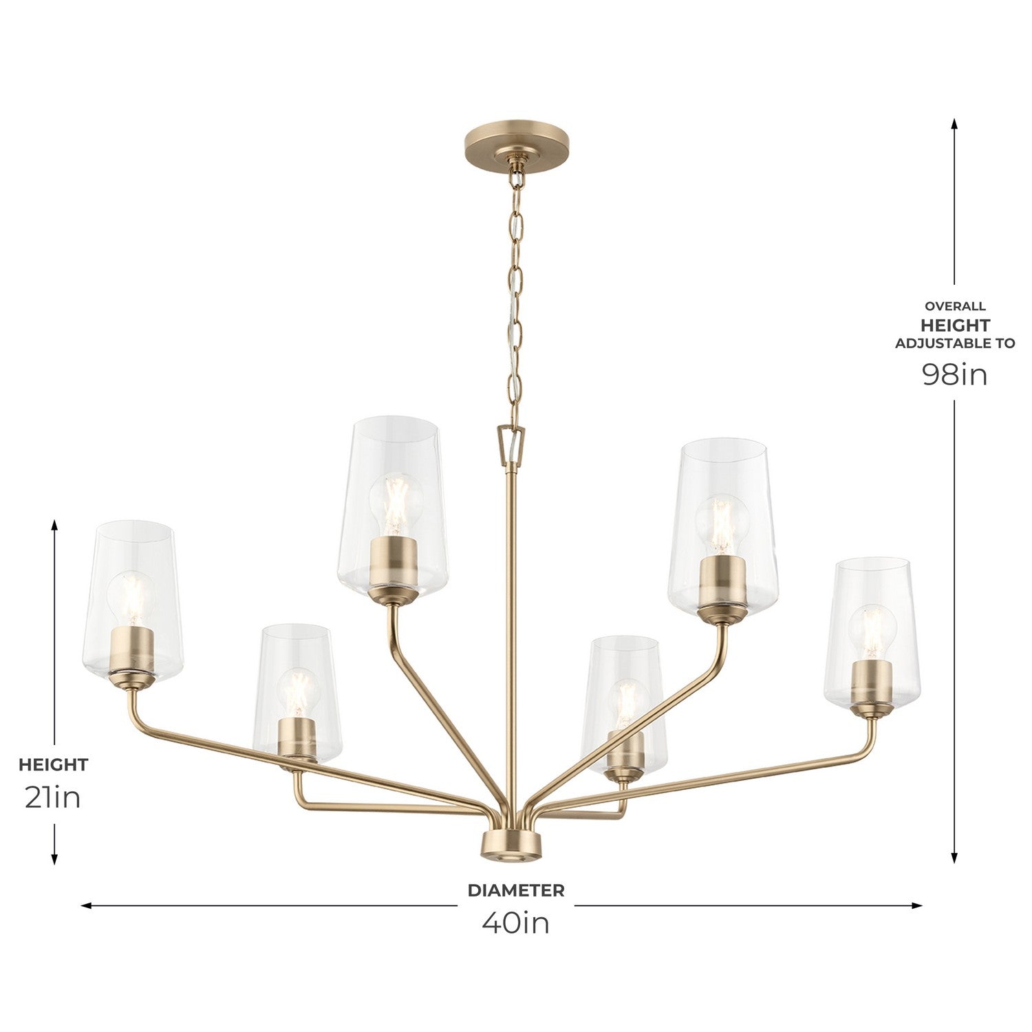 Progress Lighting - P400444-177 - Six Light Chandelier - Celino - Champagne Bronze